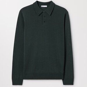 Dark Green Merino Wool Polo